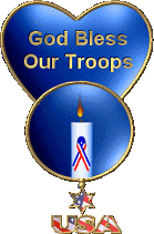 God Bless Our Troops Heart